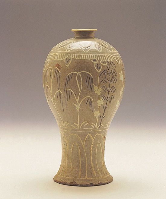 5.분청사기상감매죽유무늬매병